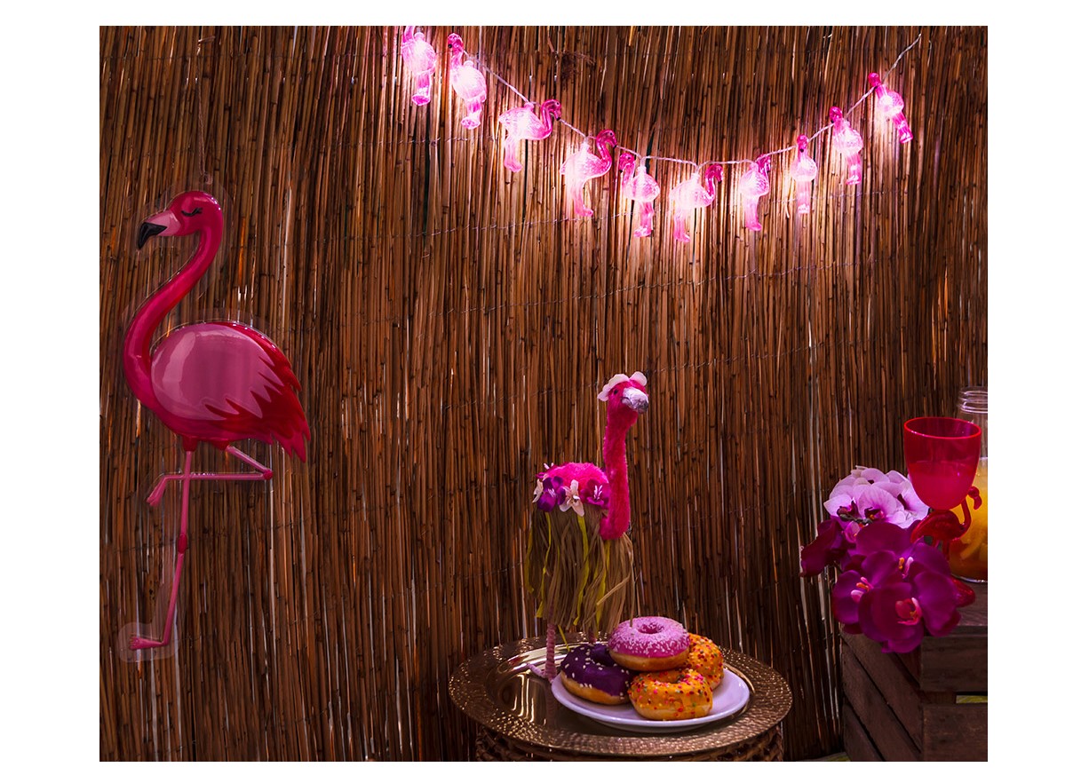 Φλαμίνγκο γιρλάντα με φωτάκια LED για διακόσμηση σε πάρτυ