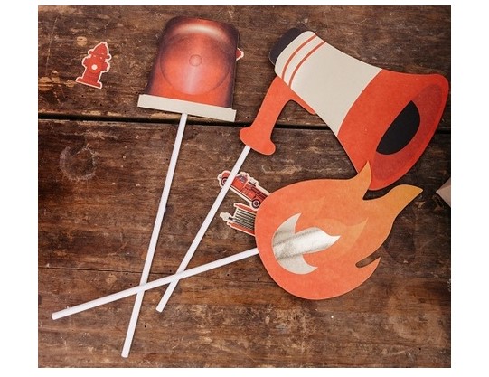 Photo booth props για πάρτυ με θέμα την Πυροσβεστική