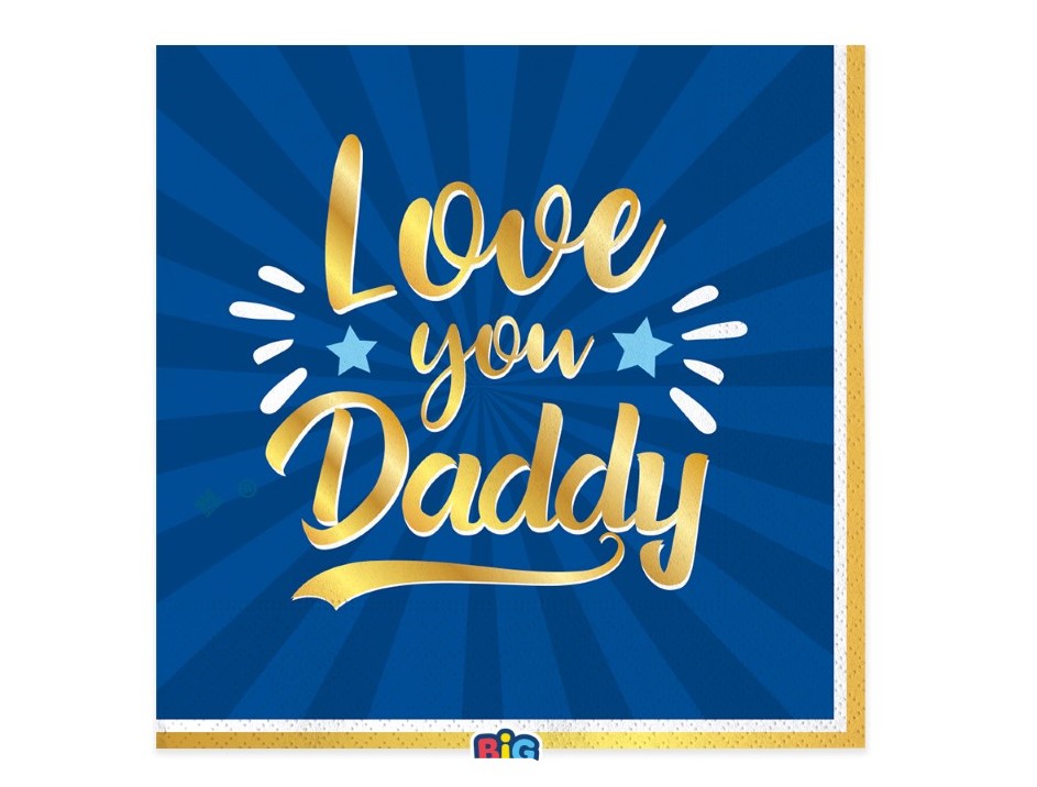 Love You Daddy χαρτοπετσέτες φαγητού 16τμχ
