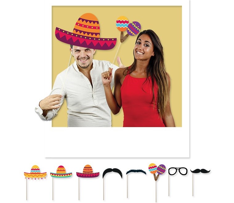 Mexican party σετ φωτογραφικού θαλάμου 8τμχ