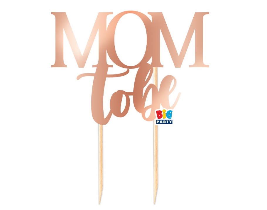Mom to be ροζ χρυσό διακοσμητικό για την τούρτα