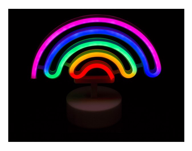 Neon light φωτιστικό με το ουράνιο τόξο για διακόσμηση σε πα΄ρτυ και για το σπίτι