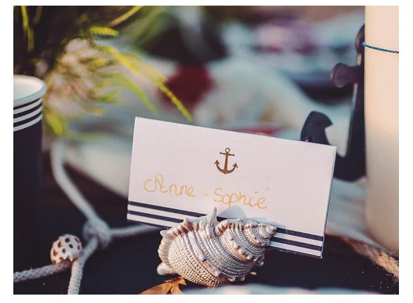 Place cards ναυτικό με χρυσή άγκυρα 10τμχ