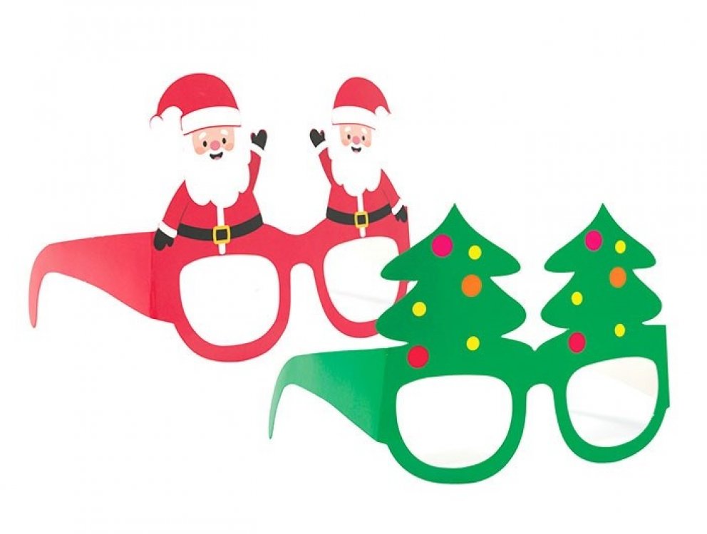 Santa and Christmas tree paper glasses (6pcs)