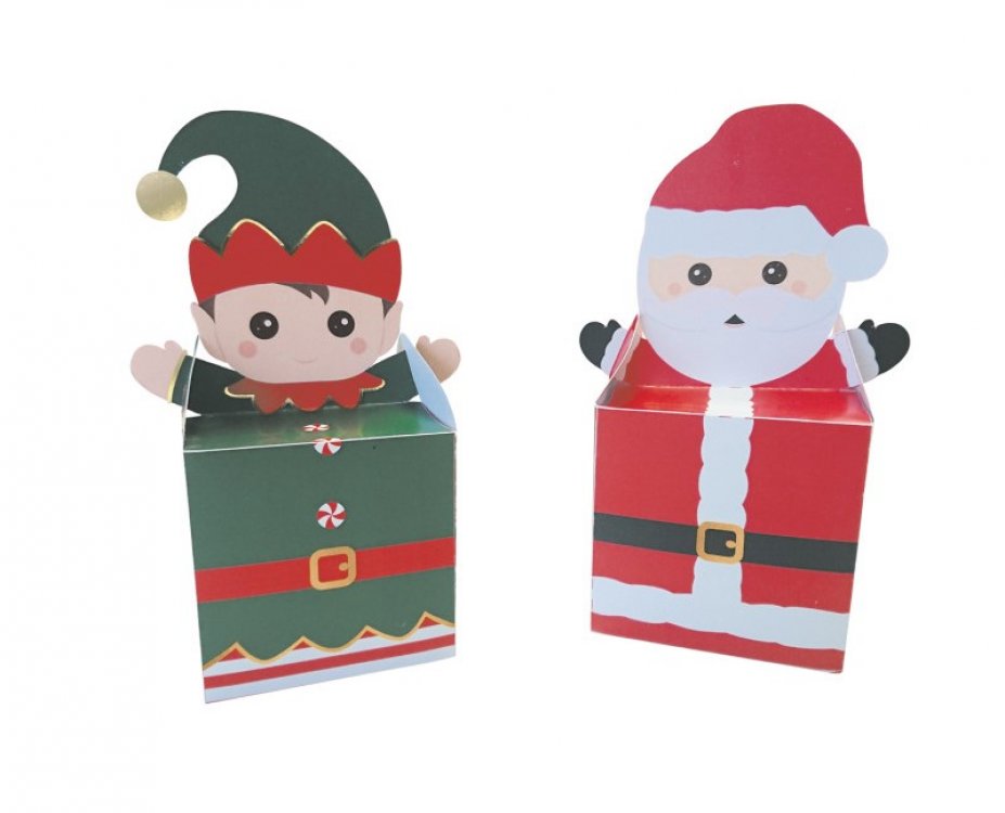 Santa and Elf treat boxes 4pcs
