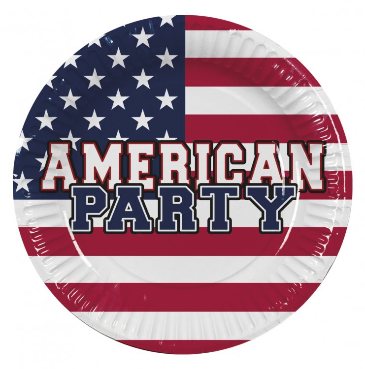American Party large round paper plates
