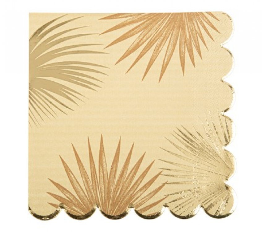 Sand and gold leaves luncheon napkins