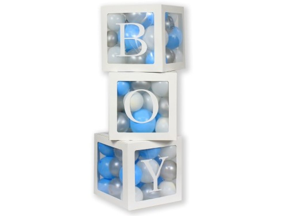 BOY Χάρτινοι Κύβοι για Μπαλόνια με Διαφάνεια (3τμχ)