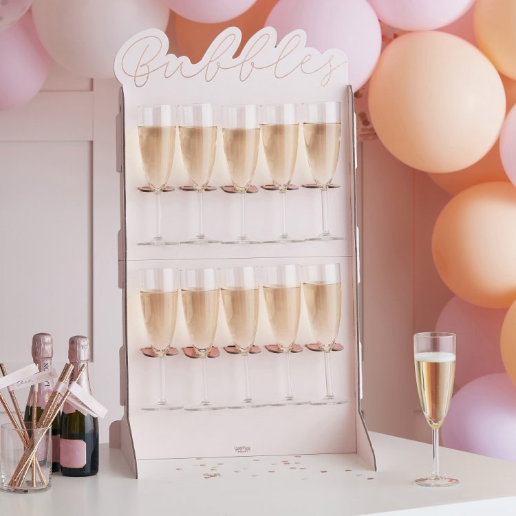 Bubbles prosecco drinks wall stand for candy bar decoration