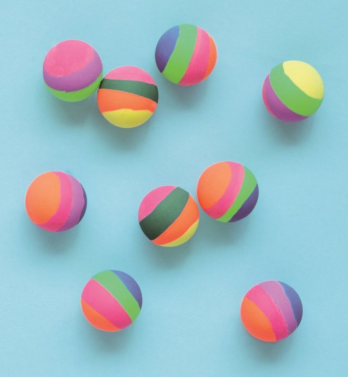 Multicolor bounce balls party favors