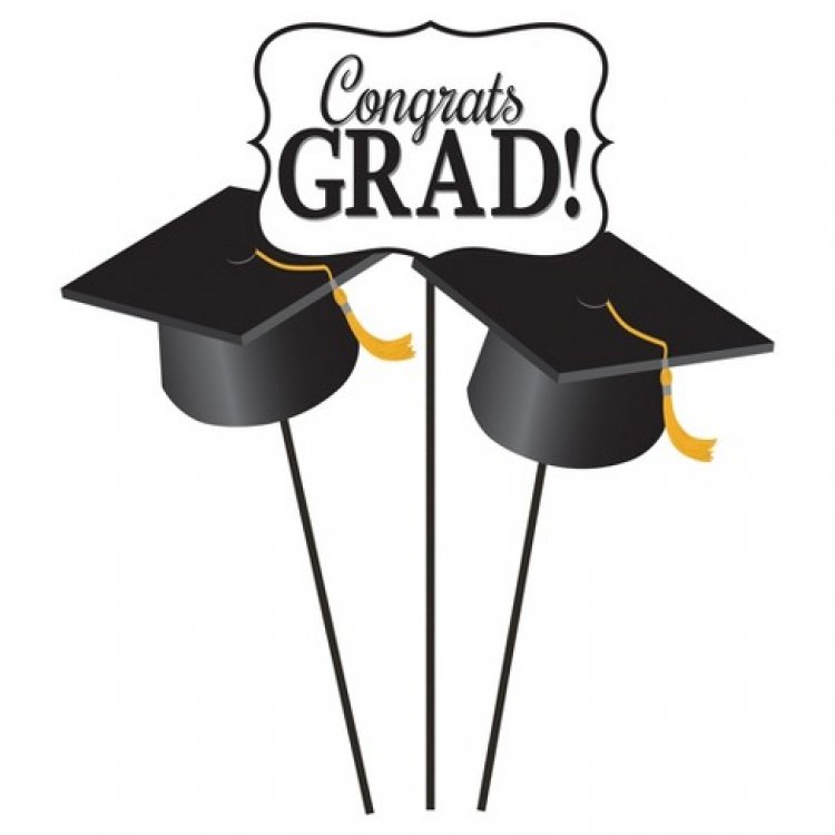 Congrats Grad Centerpiece Sticks 3/pcs
