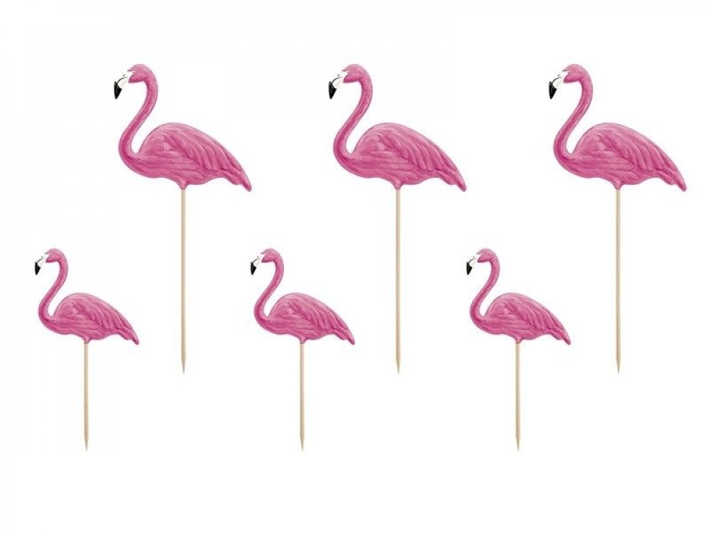 Flamingo Toppers 6/pcs