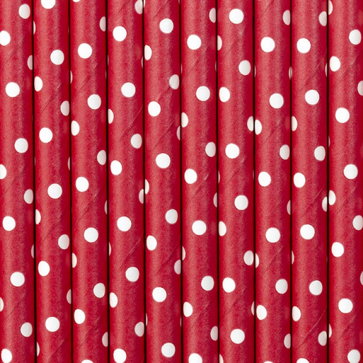Red Dots paper straws 10/pcs