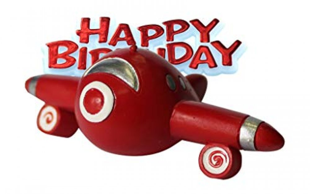 Red airplane cake topper