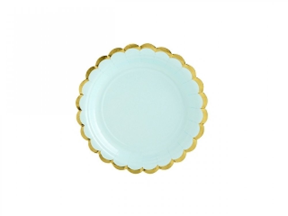 Mint Small Paper Plates with Gold Edge (6pcs)