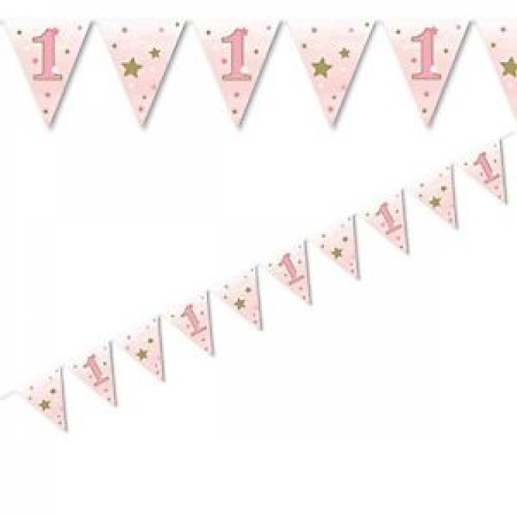 Twinkle little Star pink flag bunting