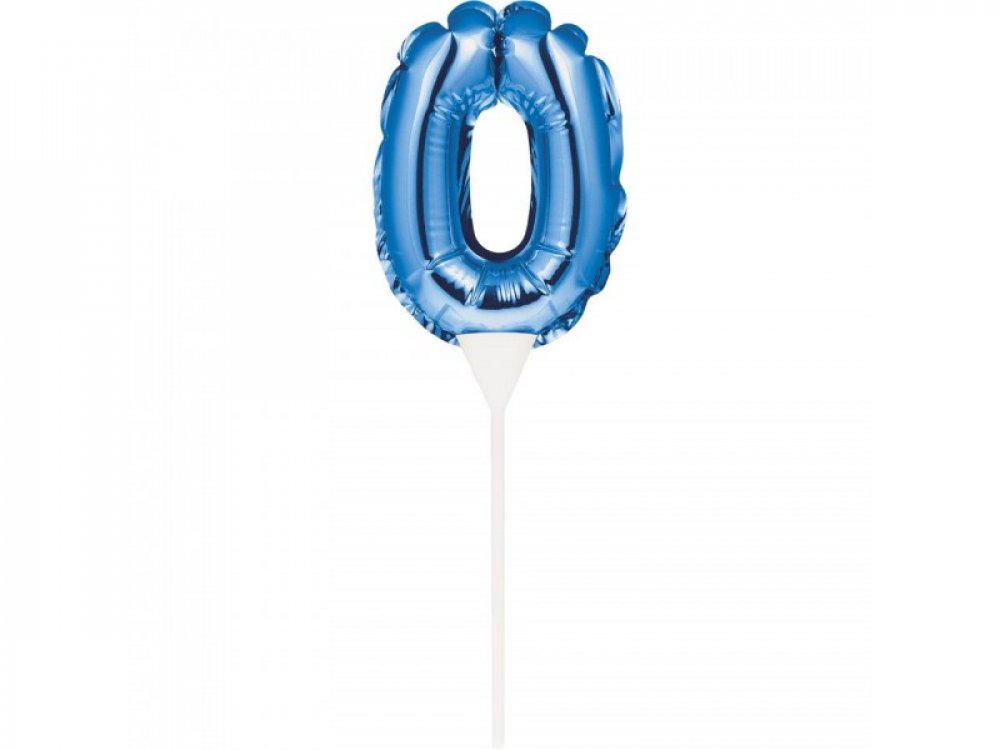 Μίνι Μπλε Foil Μπαλόνι Αριθμός 0