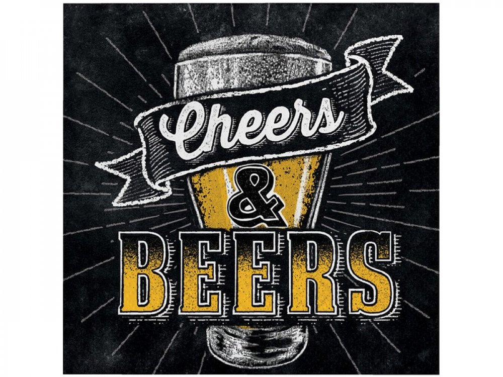 Μπύρα Χαρτοπετσέτες Cheers and Beers (16τμχ)