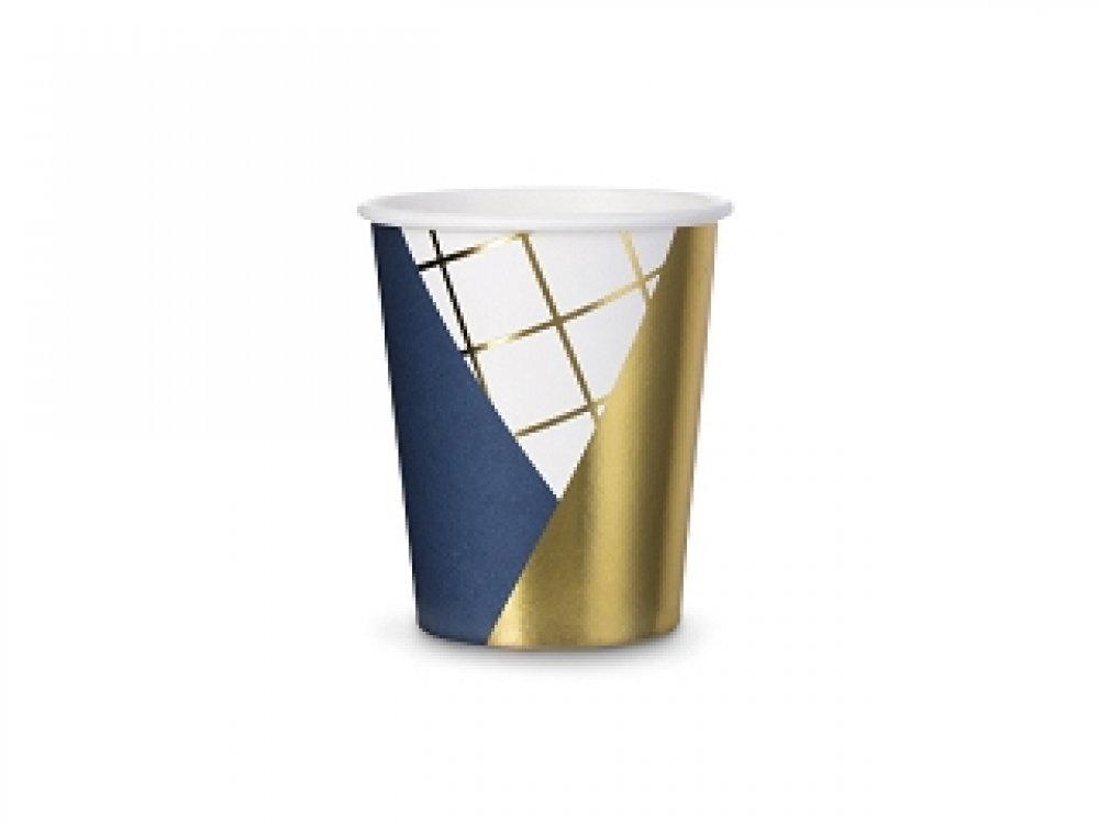 Blue-Gold Paper Cups 6/pcs