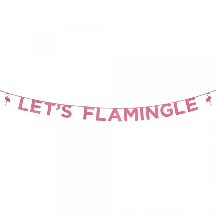 Let's Flamingle Pink Bunting with Glitter