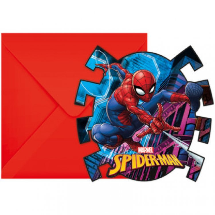 Spiderman Προσκλήσεις (6τμχ)