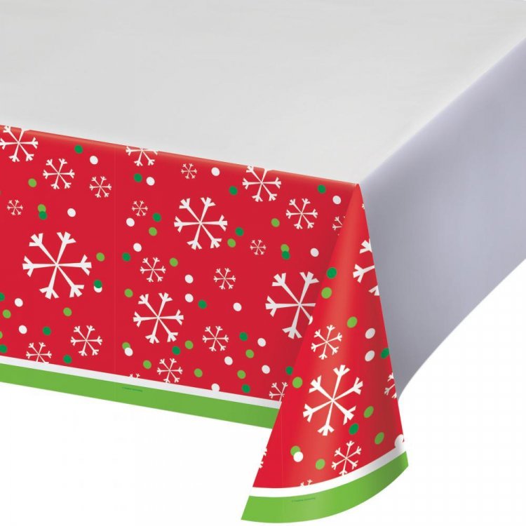 Funny Snowflakes plastic tablecover