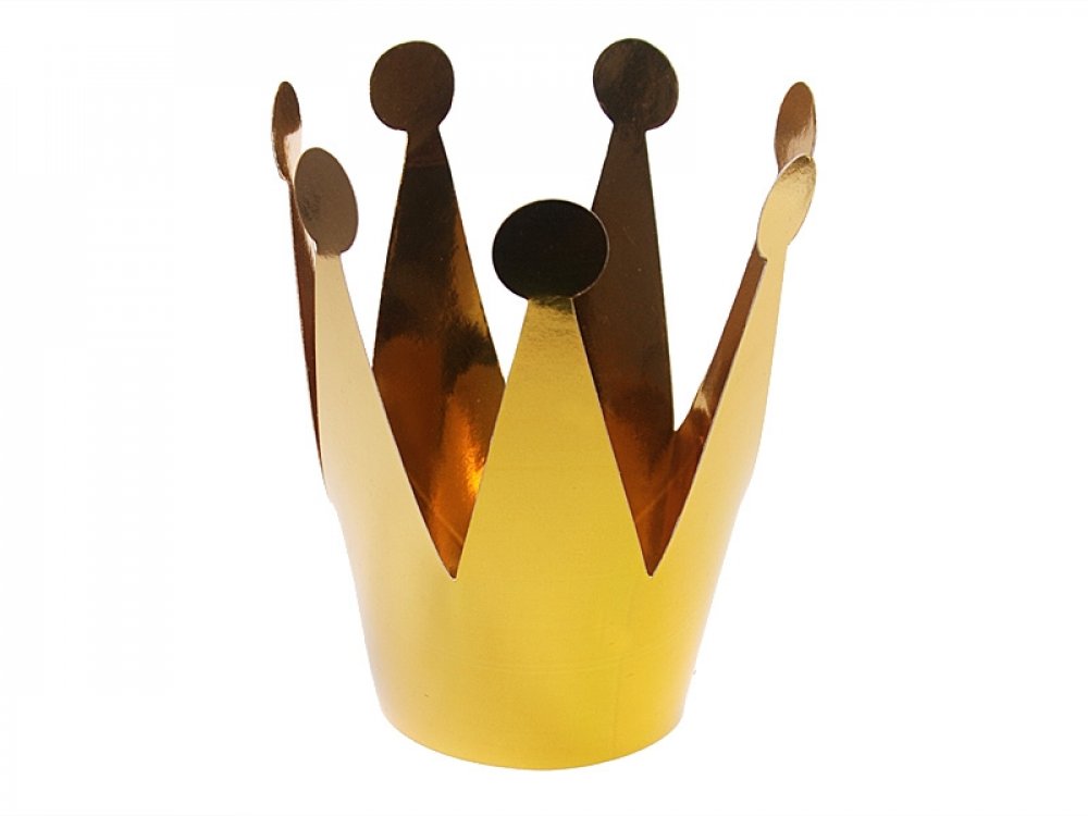 Gold Metallic Paper Crowns 3/pcs