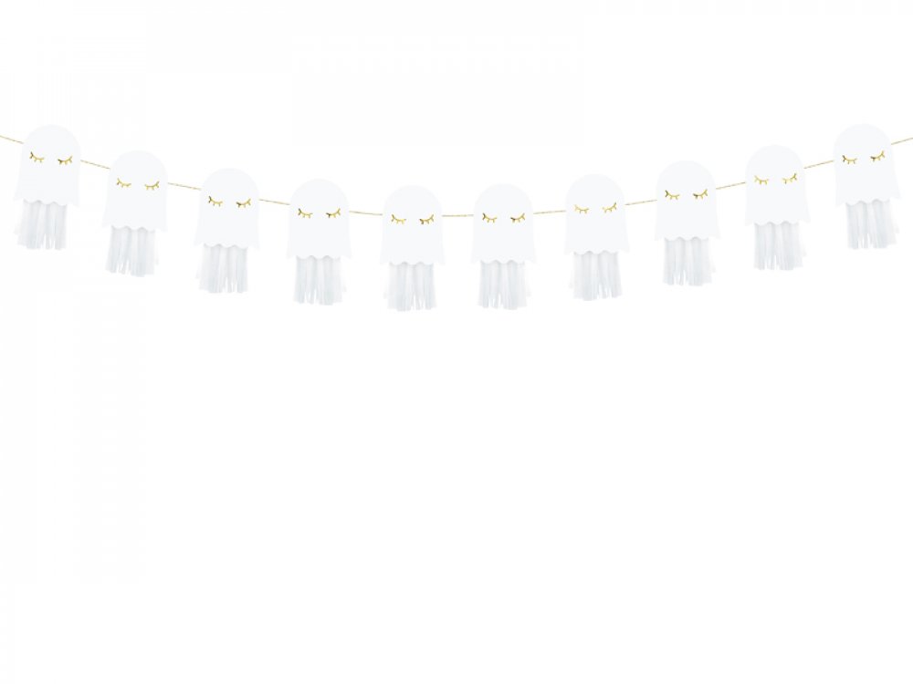 Ghost With Tassel Garland Diy For Halloween Party Decoration