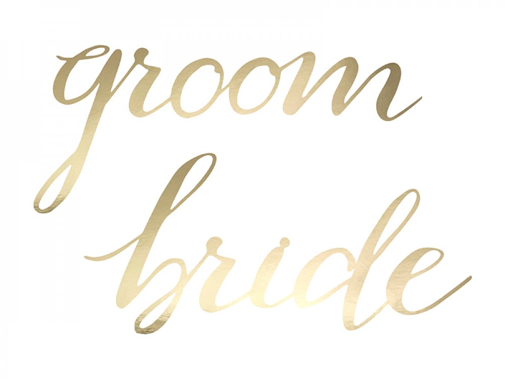 Gold Signs Bride & Groom