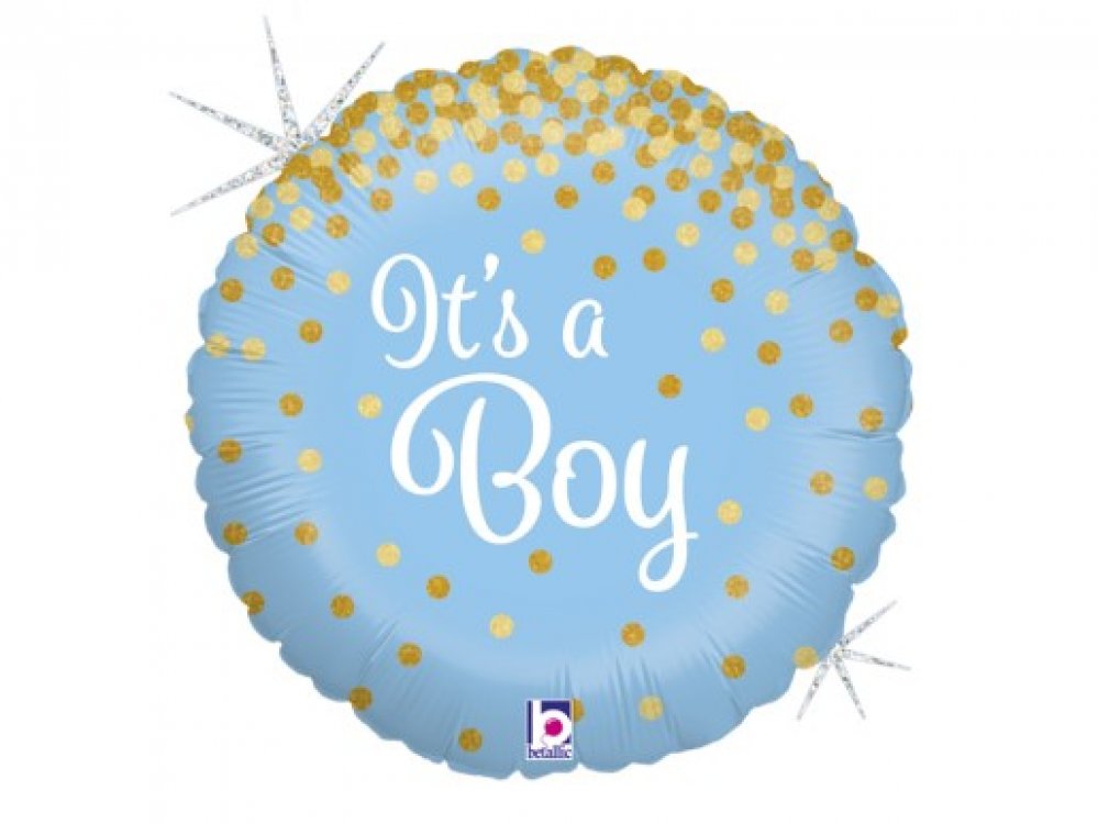 its-a-boy-light-blue-foil-balloon-with-gold-dots-for-decoration-36587