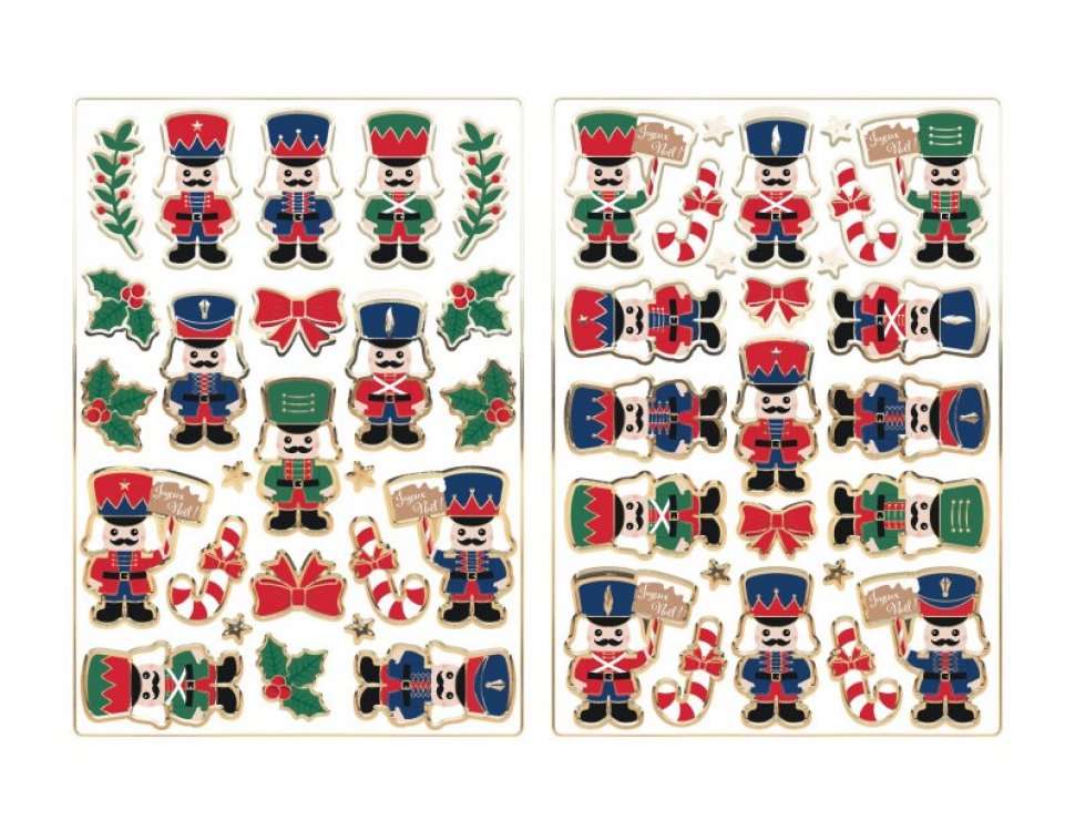 Nutcracker stickers with gold foiled edging 50pcs