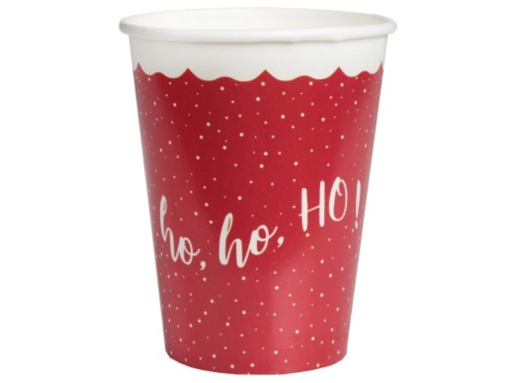 red-ho-ho-ho-paper-cups-christmas-party-supplies-san6463