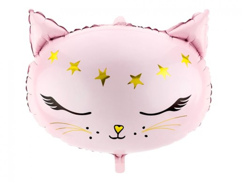 Meow Ροζ Γατούλα Μπαλόνι Foil με Σχήμα (48εκ x 36εκ)