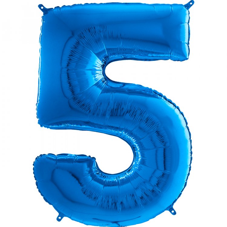 Supershape Μπαλόνι Αριθμός-Νούμερο 5 Μπλε (100εκ)