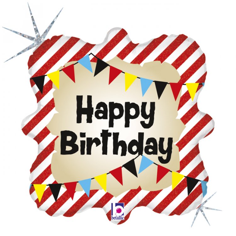 Τσίρκο Για Γενέθλια Happy Birthday Ολογραφικό Τύπωμα Μπαλόνι Foil