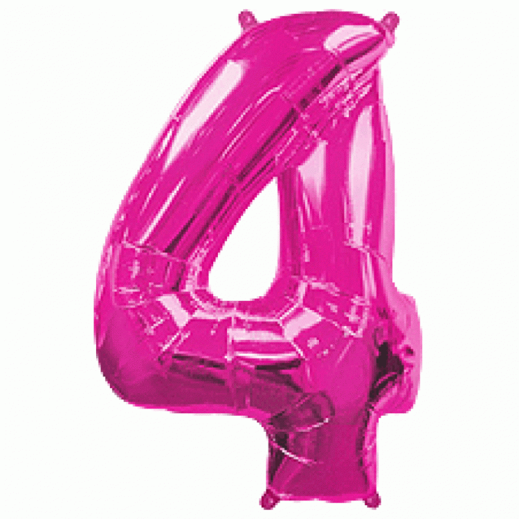 Supershape Μπαλόνι Αριθμός 4 Φούξια (100εκ)