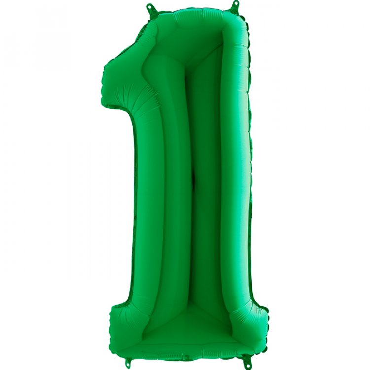 Πράσινο Μπαλόνι Supershape Αριθμός-Νούμερο 1 (100εκ)