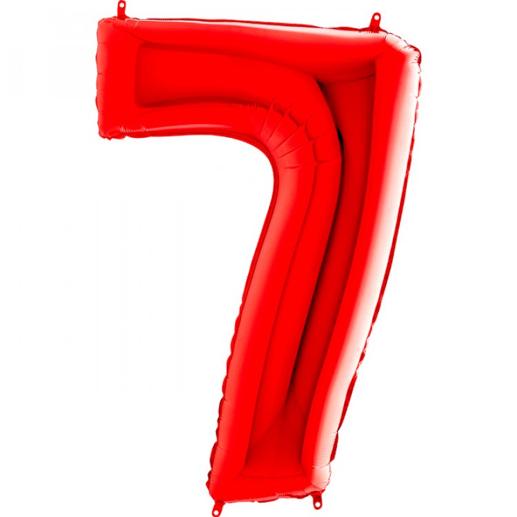 Κόκκινο Μπαλόνι Supershape Αριθμός-Νούμερο 7 (100εκ)