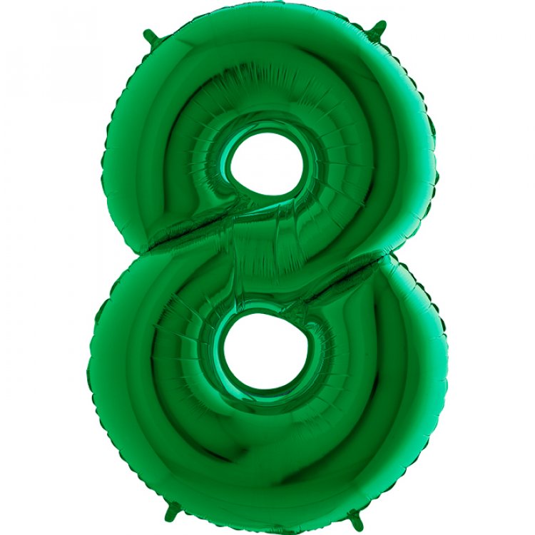 Πράσινο Μπαλόνι Supershape Αριθμός-Νούμερο 8 (100εκ)