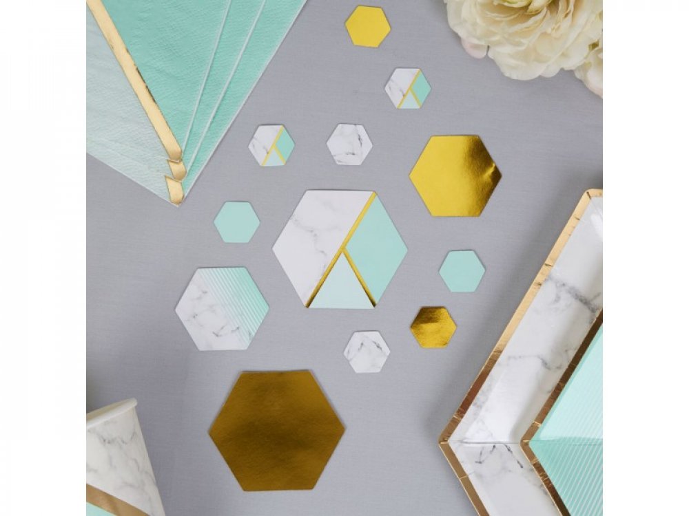 Scripted Marble Mint Green Table scatters