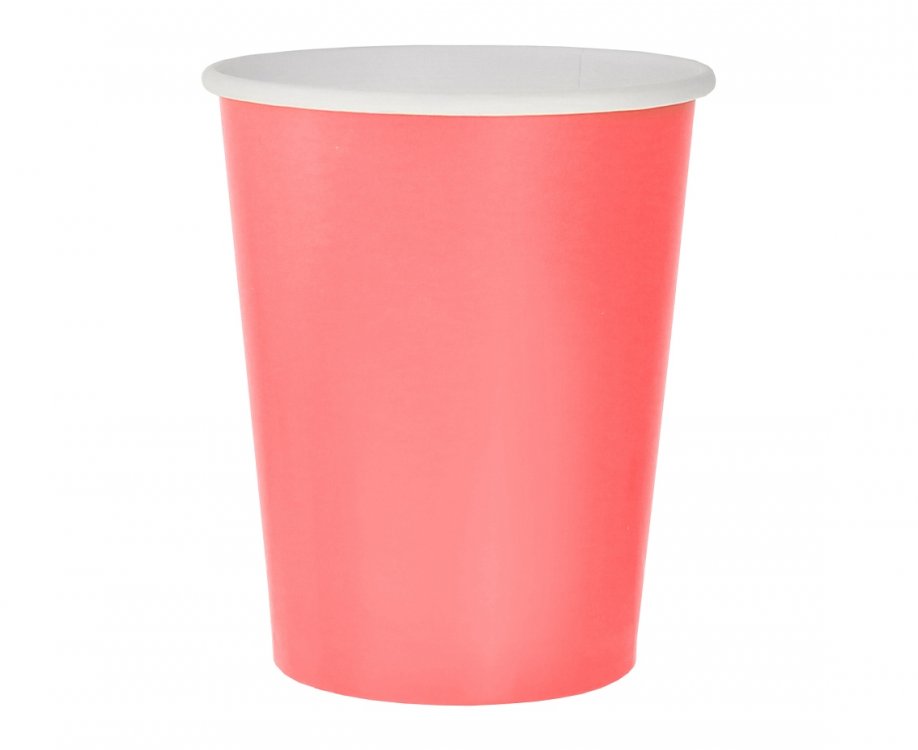 Ποτήρια χάρτινα σε ροζ βαθύ χρώμα