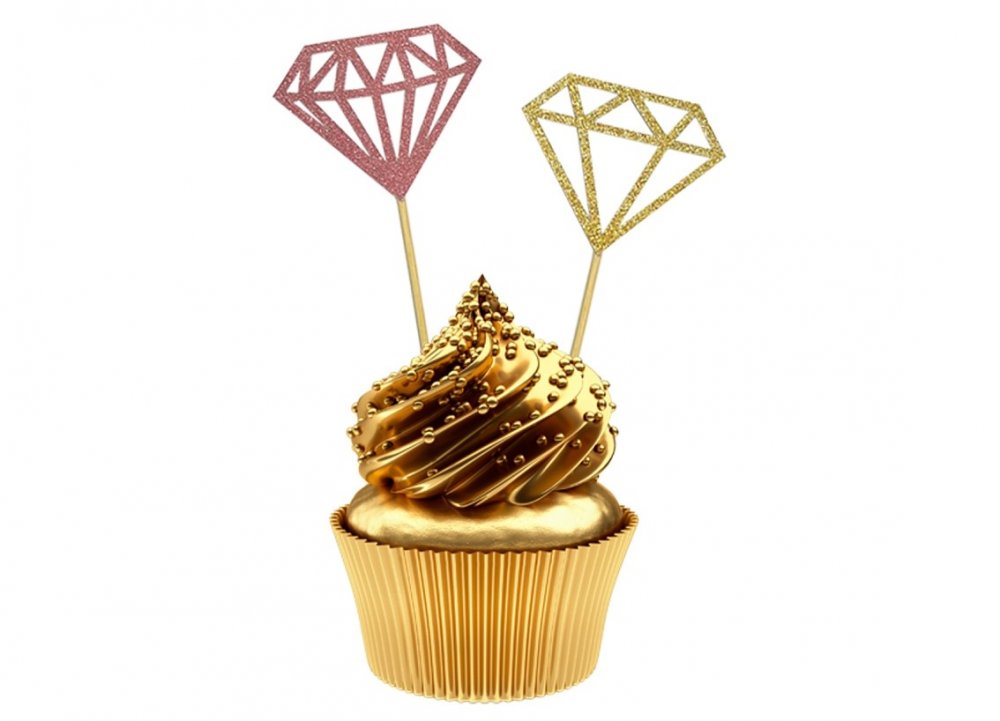 Χρυσά και ροζ χρυσά διαμάντια διακοσμητικές οδοντογλυφίδες για bachelorette party