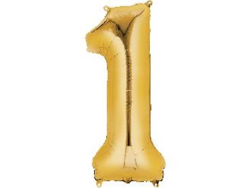 Supershape Μπαλόνι Αριθμός 1 Χρυσό (100εκ)