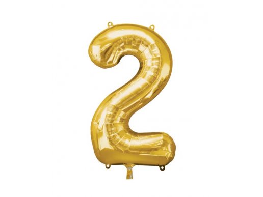 Supershape Μπαλόνι Αριθμός 2 Χρυσό (100εκ)