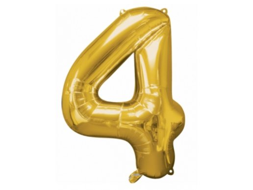 Supershape Μπαλόνι Αριθμός 4 Χρυσό (100εκ)
