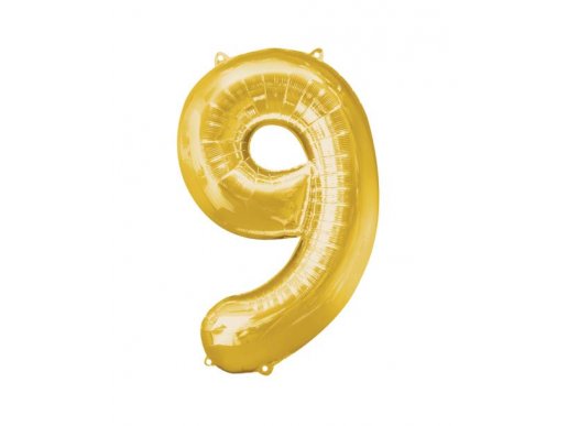 Supershape Μπαλόνι Αριθμός 9 Χρυσό (100εκ)