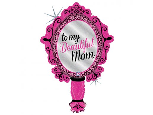 Καθρέφτης Φούξια Μπαλόνι Foil To My Beautifoul Mom - Στην Όμορφη Μαμά Μου