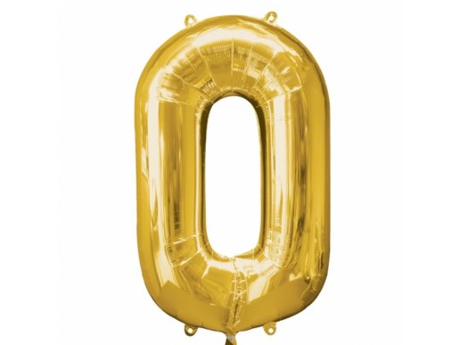 Supershape Μπαλόνι Αριθμός 0 Χρυσό (100εκ)