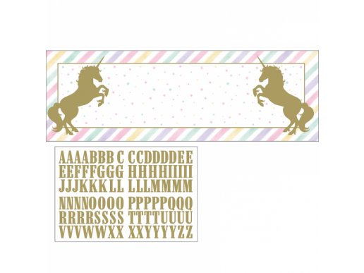 Unicorn with Stars Banner with Stickers