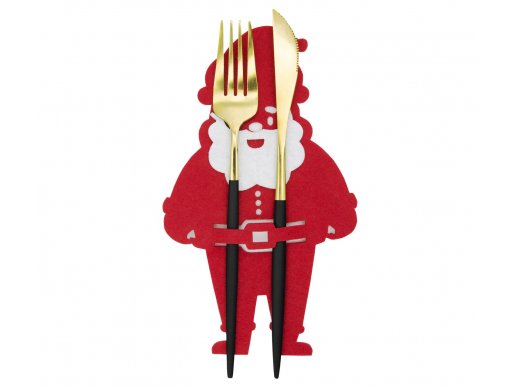 Άγιος Βασίλης διακοσμητικές θήκες για μαχαιροπίρουνα 6τμχ
